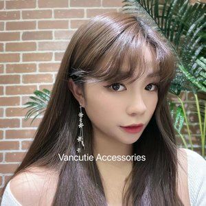 Stone Floral Tassel Earrings